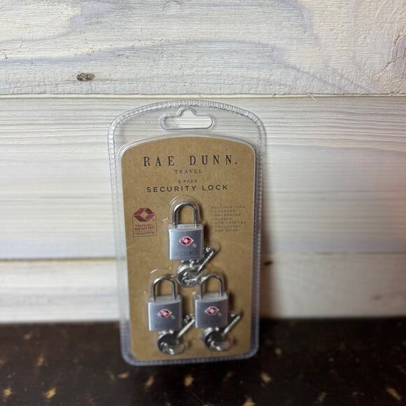 Rae Dunn Travel‎ 3-Pack Silver Security Locks - Picture 1 of 1